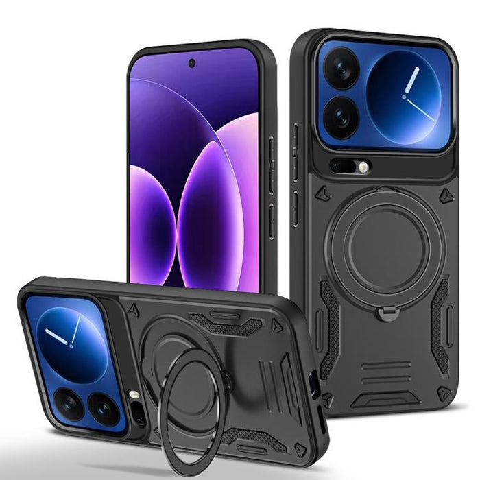 Funda para teléfono MagSafe 2 en 1 de TPU con soporte giratorio, For Xiaomi 17 Pro Max, For Xiaomi 17, For Xiaomi Poco F7 Ultra / Redmi K80 Pro