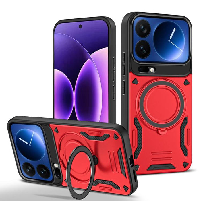 Funda para teléfono MagSafe 2 en 1 de TPU con soporte giratorio, For Xiaomi 17 Pro Max, For Xiaomi 17, For Xiaomi Poco F7 Ultra / Redmi K80 Pro