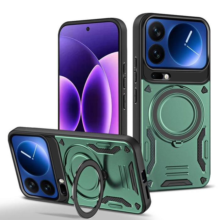 Funda para teléfono MagSafe 2 en 1 de TPU con soporte giratorio, For Xiaomi 17 Pro Max, For Xiaomi 17, For Xiaomi Poco F7 Ultra / Redmi K80 Pro
