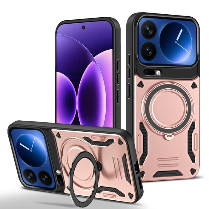 Funda para teléfono MagSafe 2 en 1 de TPU con soporte giratorio, For Xiaomi 17 Pro Max, For Xiaomi 17, For Xiaomi Poco F7 Ultra / Redmi K80 Pro