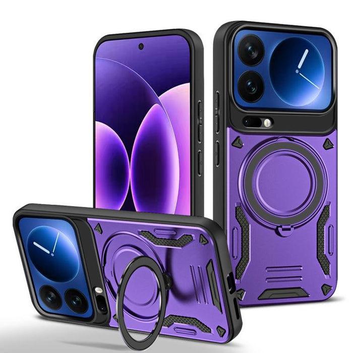 Funda para teléfono MagSafe 2 en 1 de TPU con soporte giratorio, For Xiaomi 17 Pro Max, For Xiaomi 17, For Xiaomi Poco F7 Ultra / Redmi K80 Pro