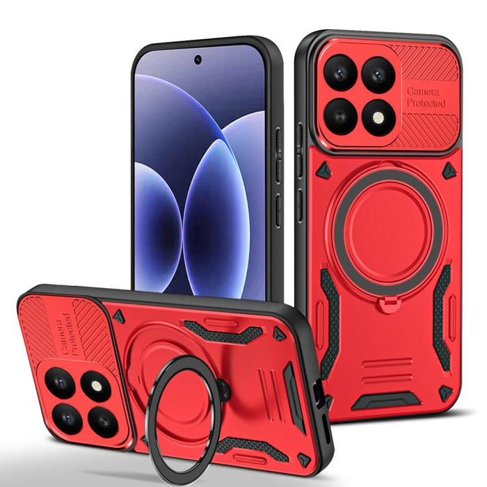 Funda para teléfono MagSafe 2 en 1 de TPU con soporte giratorio, For Xiaomi 17 Pro Max, For Xiaomi 17, For Xiaomi Poco F7 Ultra / Redmi K80 Pro