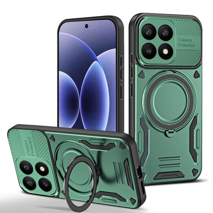 Funda para teléfono MagSafe 2 en 1 de TPU con soporte giratorio, For Xiaomi 17 Pro Max, For Xiaomi 17, For Xiaomi Poco F7 Ultra / Redmi K80 Pro