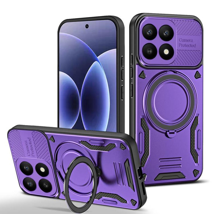 Funda para teléfono MagSafe 2 en 1 de TPU con soporte giratorio, For Xiaomi 17 Pro Max, For Xiaomi 17, For Xiaomi Poco F7 Ultra / Redmi K80 Pro