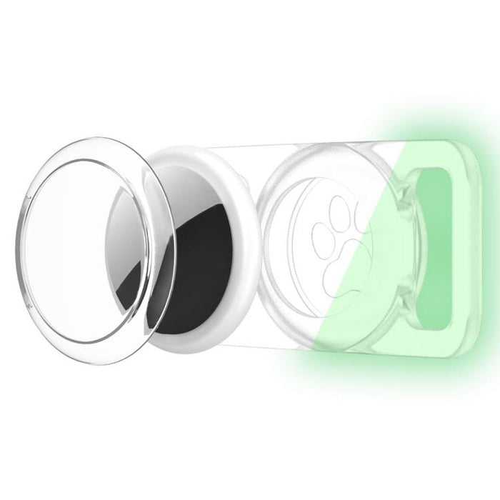 xDfind Silicone Pet Collar Tracker Transparent PC Cover, For AirTag 2nd Gen / AirTag 1st Gen