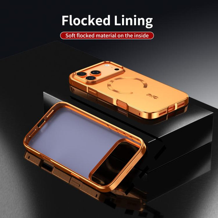 Frosted Magnetic Shield MagSafe Alloy Metal Phone Case, For iPhone 17 Pro Max, For iPhone 17 Pro, For iPhone 17, For iPhone Air, For iPhone 16 Pro Max, For iPhone 16 Pro, For iPhone 15 Pro Max, For iPhone 15 Pro