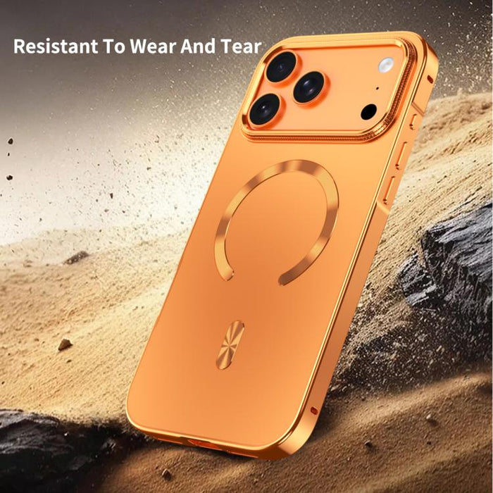 Frosted Magnetic Shield MagSafe Alloy Metal Phone Case, For iPhone 17 Pro Max, For iPhone 17 Pro, For iPhone 17, For iPhone Air, For iPhone 16 Pro Max, For iPhone 16 Pro, For iPhone 15 Pro Max, For iPhone 15 Pro