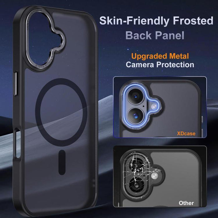 XDcase Metal Lens Frame Skin Feel Magnetic Phone Case, For iPhone 17 Pro Max, For iPhone 17 Pro, For iPhone 17