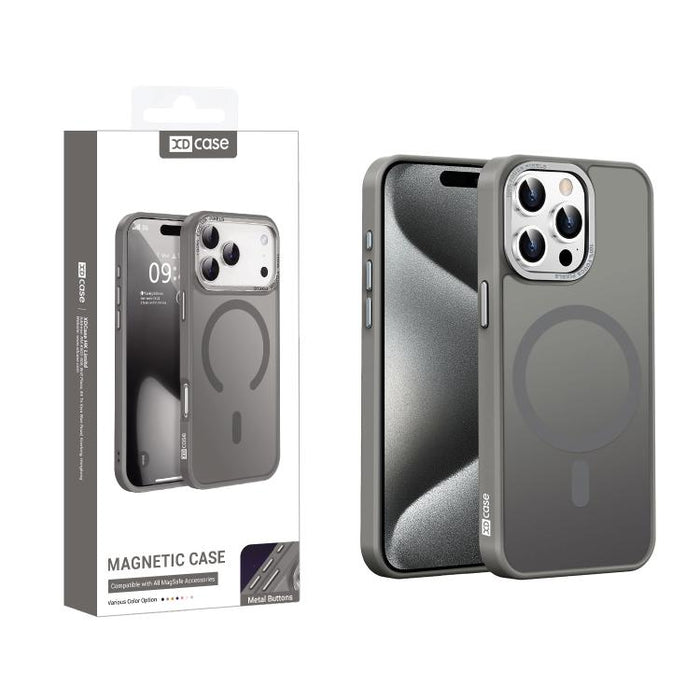 XDcase Metal Lens Frame Skin Feel Magnetic Phone Case, For iPhone 16 Pro Max, For iPhone 16 Pro, For iPhone 15 Pro Max, For iPhone 15 Pro