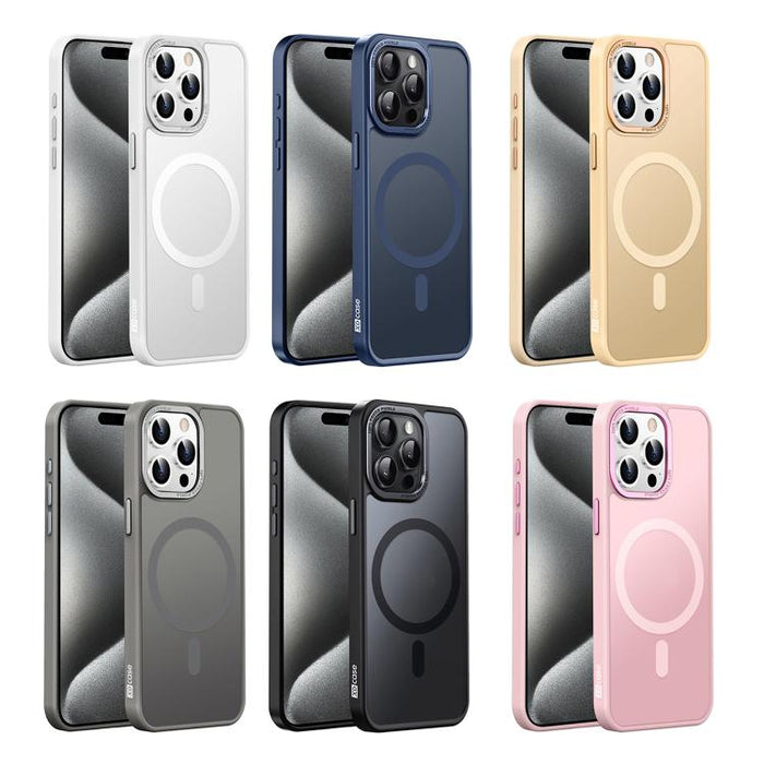 XDcase Metal Lens Frame Skin Feel Magnetic Phone Case, For iPhone 16 Pro Max, For iPhone 16 Pro, For iPhone 15 Pro Max, For iPhone 15 Pro