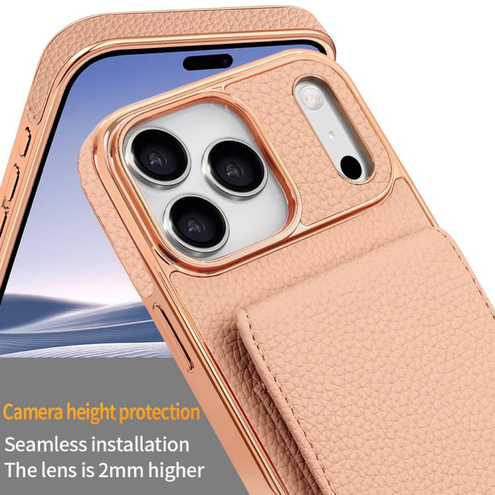 VIETAO Litchi Texture Wallet PU Phone Case with Lanyard, For iPhone 17 Pro Max, For iPhone 17 Pro