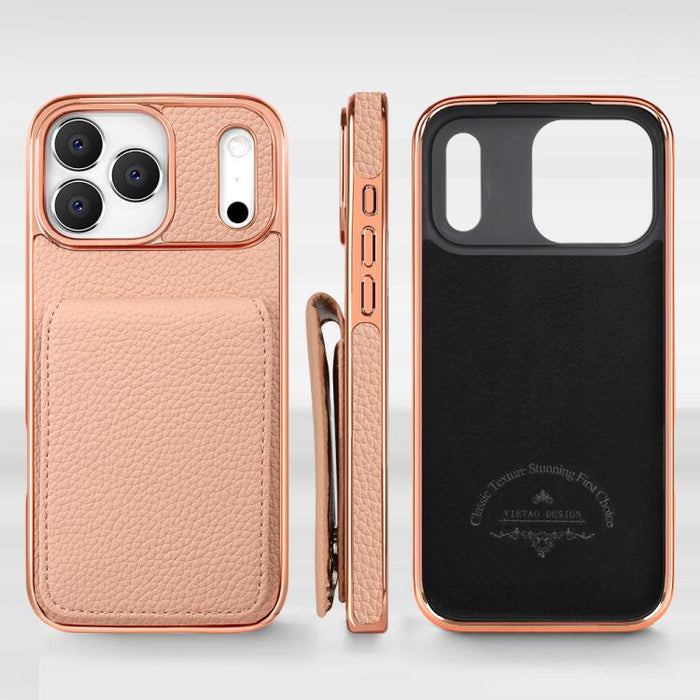 VIETAO Litchi Texture Wallet PU Phone Case with Lanyard, For iPhone 17 Pro Max, For iPhone 17 Pro