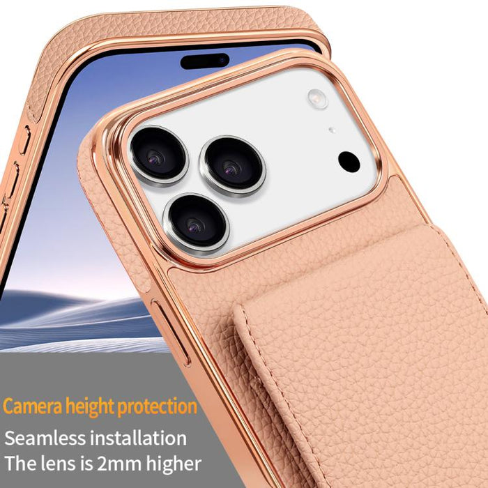 VIETAO Litchi Texture Wallet PU Phone Case with Lanyard, For iPhone 17 Pro Max, For iPhone 17 Pro