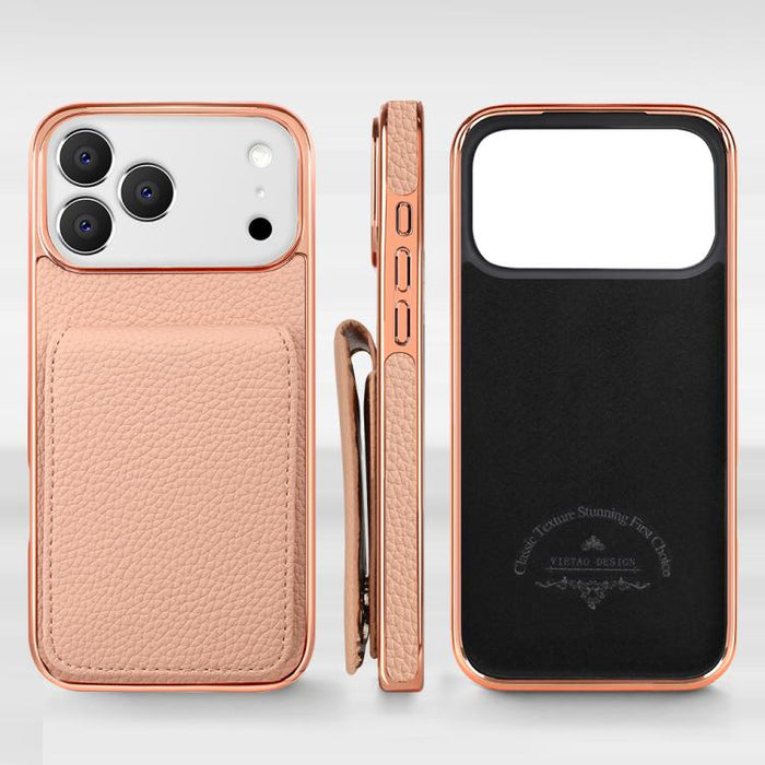 VIETAO Litchi Texture Wallet PU Phone Case with Lanyard, For iPhone 17 Pro Max, For iPhone 17 Pro