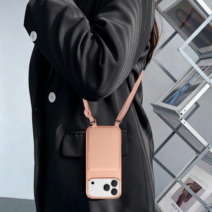 VIETAO Litchi Texture Wallet PU Phone Case with Lanyard, For iPhone 17 Pro Max, For iPhone 17 Pro