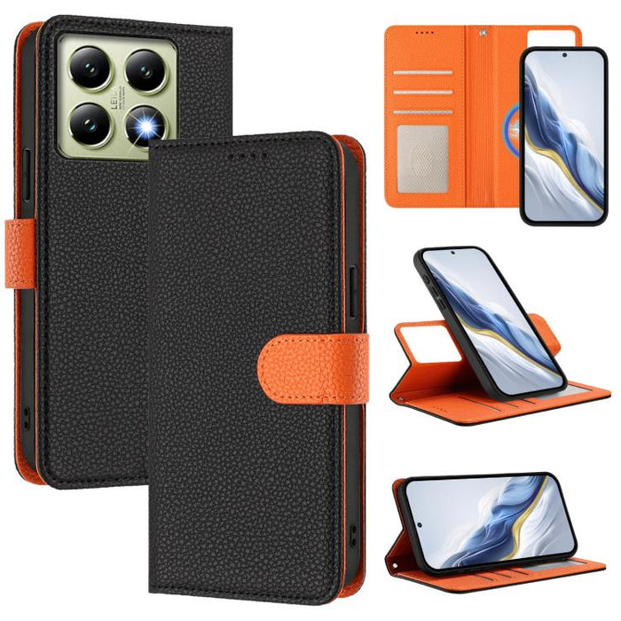 Funda magnética desmontable para teléfono con textura de lichi y cubierta de cuero vegano., For Xiaomi 15 Pro, For Xiaomi 15, For Xiaomi 14T Pro, For Xiaomi 14T, For Xiaomi 14 Ultra