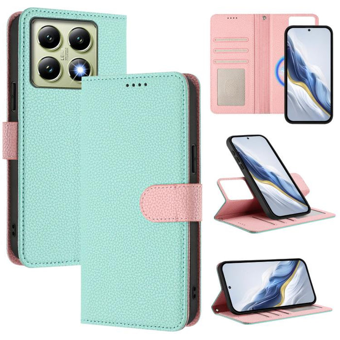 Funda magnética desmontable para teléfono con textura de lichi y cubierta de cuero vegano., For Xiaomi 15 Pro, For Xiaomi 15, For Xiaomi 14T Pro, For Xiaomi 14T, For Xiaomi 14 Ultra