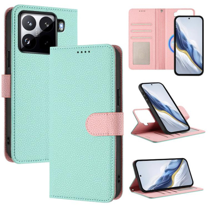 Funda magnética desmontable para teléfono con textura de lichi y cubierta de cuero vegano., For Xiaomi 15 Pro, For Xiaomi 15, For Xiaomi 14T Pro, For Xiaomi 14T, For Xiaomi 14 Ultra