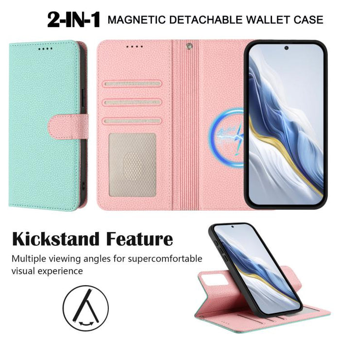 Funda magnética desmontable para teléfono con textura de lichi y cubierta de cuero vegano., For Xiaomi 15 Pro, For Xiaomi 15, For Xiaomi 14T Pro, For Xiaomi 14T, For Xiaomi 14 Ultra