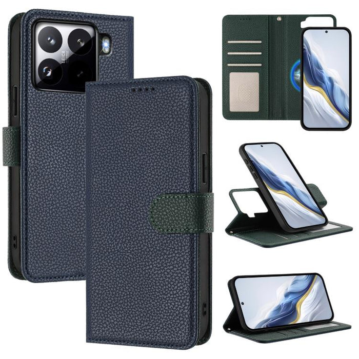 Funda magnética desmontable para teléfono con textura de lichi y cubierta de cuero vegano., For Xiaomi 15 Pro, For Xiaomi 15, For Xiaomi 14T Pro, For Xiaomi 14T, For Xiaomi 14 Ultra