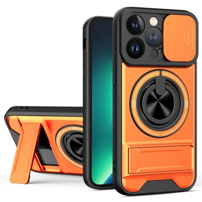Funda para teléfono multifuncional magnética a prueba de golpes con ventana deslizante para lente, For iPhone 12, For iPhone 12 Pro Max, For iPhone 12 Pro, For iPhone 11 Pro Max, For iPhone 11, For iPhone XS Max