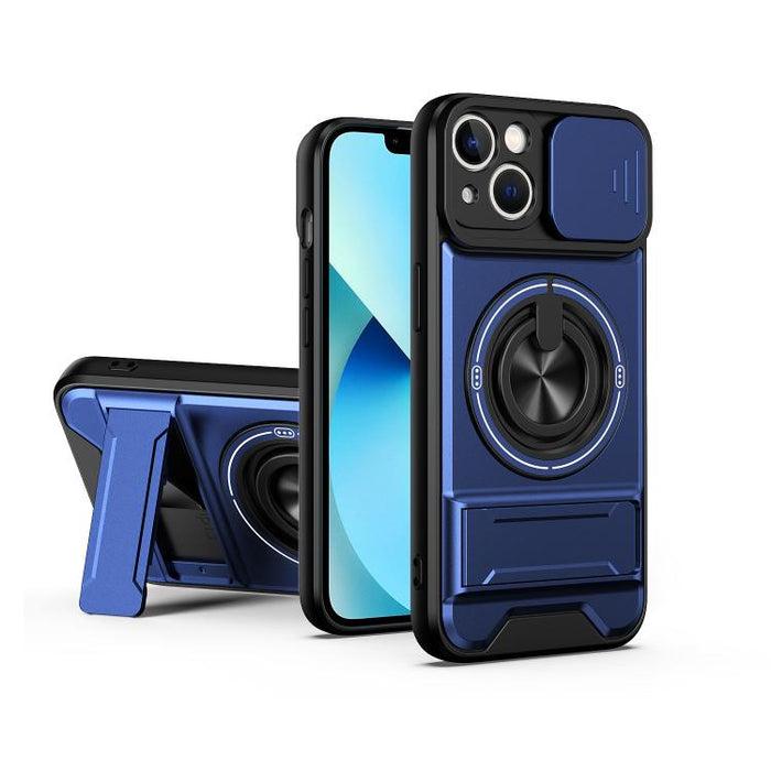 Funda para teléfono multifuncional magnética a prueba de golpes con ventana deslizante para lente, For iPhone 12, For iPhone 12 Pro Max, For iPhone 12 Pro, For iPhone 11 Pro Max, For iPhone 11, For iPhone XS Max
