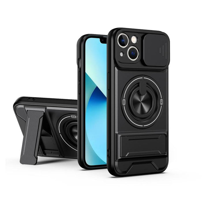Funda para teléfono multifuncional magnética a prueba de golpes con ventana deslizante para lente, For iPhone 12, For iPhone 12 Pro Max, For iPhone 12 Pro, For iPhone 11 Pro Max, For iPhone 11, For iPhone XS Max