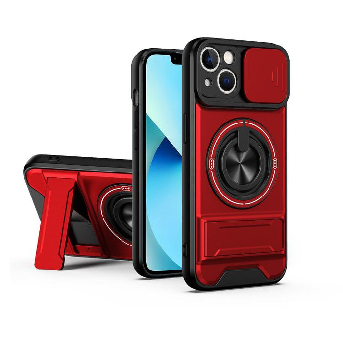 Funda para teléfono multifuncional magnética a prueba de golpes con ventana deslizante para lente, For iPhone 12, For iPhone 12 Pro Max, For iPhone 12 Pro, For iPhone 11 Pro Max, For iPhone 11, For iPhone XS Max