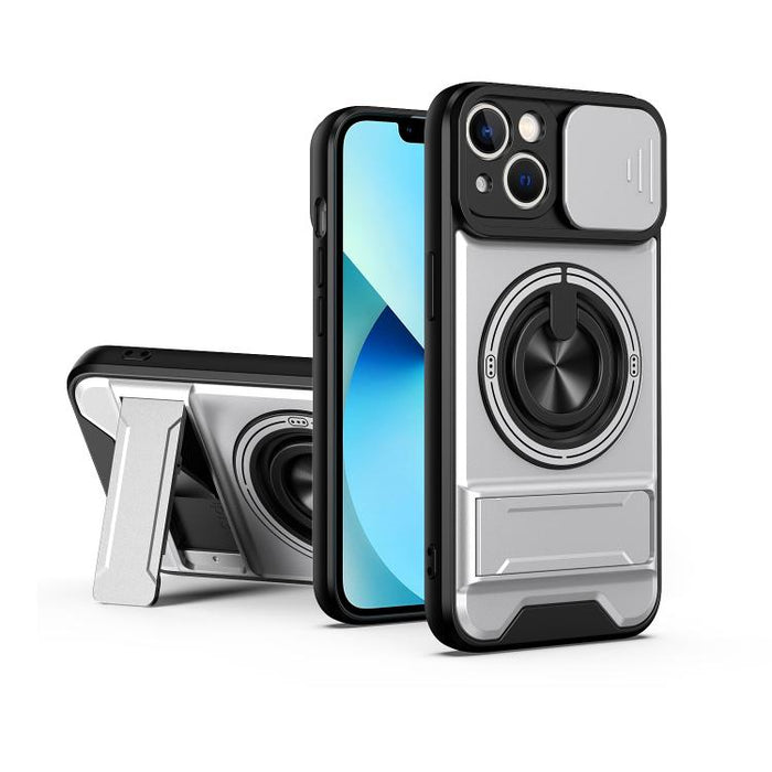 Funda para teléfono multifuncional magnética a prueba de golpes con ventana deslizante para lente, For iPhone 12, For iPhone 12 Pro Max, For iPhone 12 Pro, For iPhone 11 Pro Max, For iPhone 11, For iPhone XS Max