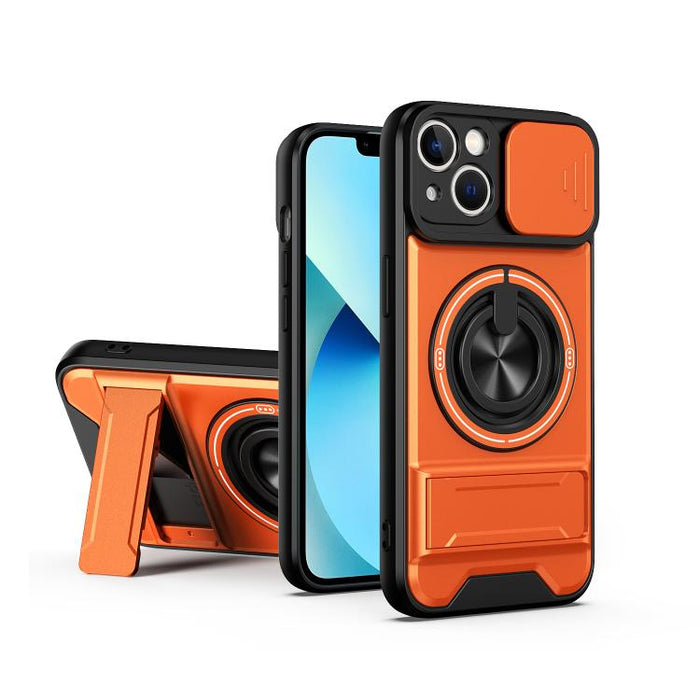 Funda para teléfono multifuncional magnética a prueba de golpes con ventana deslizante para lente, For iPhone 12, For iPhone 12 Pro Max, For iPhone 12 Pro, For iPhone 11 Pro Max, For iPhone 11, For iPhone XS Max