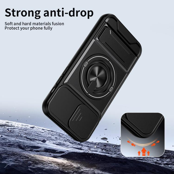 Funda para teléfono multifuncional magnética a prueba de golpes con ventana deslizante para lente, For iPhone 12, For iPhone 12 Pro Max, For iPhone 12 Pro, For iPhone 11 Pro Max, For iPhone 11, For iPhone XS Max