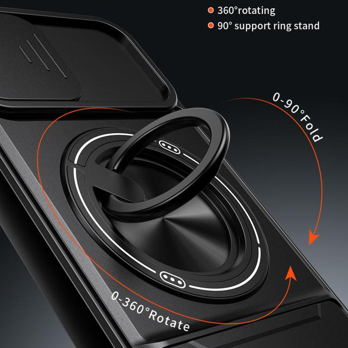 Funda para teléfono multifuncional magnética a prueba de golpes con ventana deslizante para lente, For iPhone 12, For iPhone 12 Pro Max, For iPhone 12 Pro, For iPhone 11 Pro Max, For iPhone 11, For iPhone XS Max