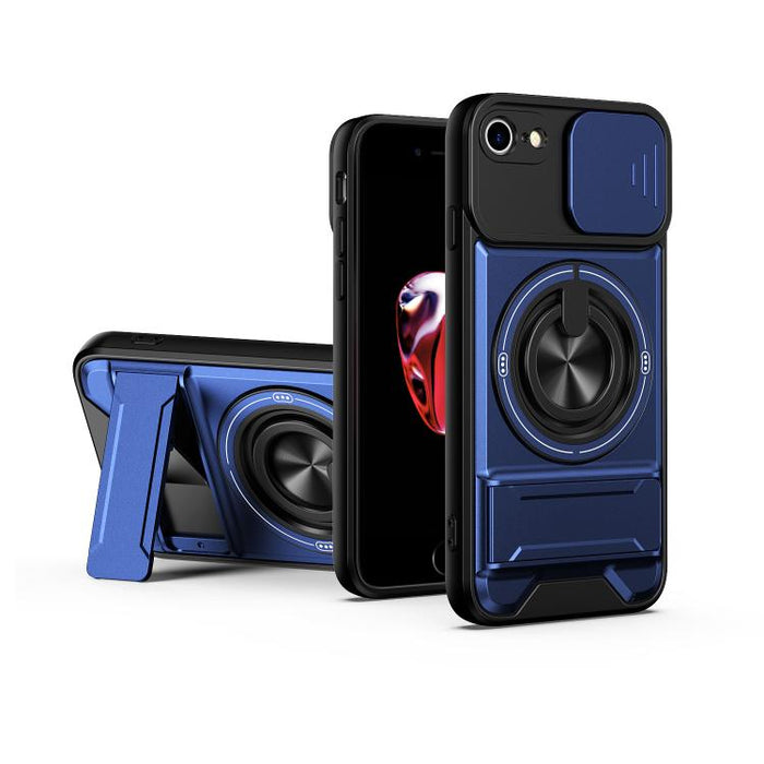 Funda para teléfono multifuncional magnética a prueba de golpes con ventana deslizante para lente, For iPhone 12, For iPhone 12 Pro Max, For iPhone 12 Pro, For iPhone 11 Pro Max, For iPhone 11, For iPhone XS Max