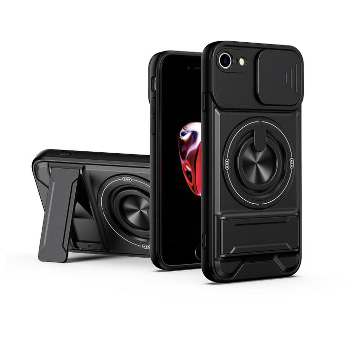 Funda para teléfono multifuncional magnética a prueba de golpes con ventana deslizante para lente, For iPhone 12, For iPhone 12 Pro Max, For iPhone 12 Pro, For iPhone 11 Pro Max, For iPhone 11, For iPhone XS Max