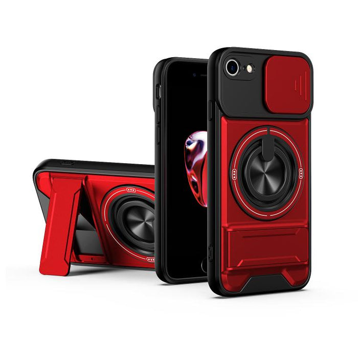 Funda para teléfono multifuncional magnética a prueba de golpes con ventana deslizante para lente, For iPhone 12, For iPhone 12 Pro Max, For iPhone 12 Pro, For iPhone 11 Pro Max, For iPhone 11, For iPhone XS Max