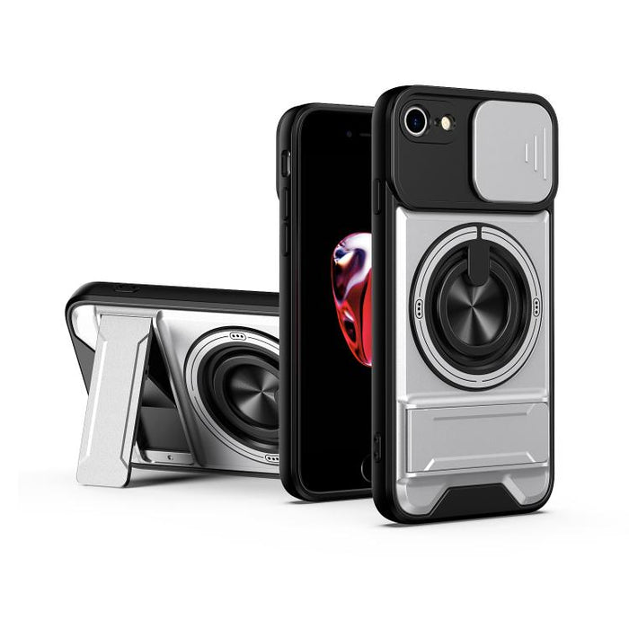 Funda para teléfono multifuncional magnética a prueba de golpes con ventana deslizante para lente, For iPhone 12, For iPhone 12 Pro Max, For iPhone 12 Pro, For iPhone 11 Pro Max, For iPhone 11, For iPhone XS Max