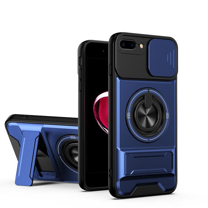 Funda para teléfono multifuncional magnética a prueba de golpes con ventana deslizante para lente, For iPhone 12, For iPhone 12 Pro Max, For iPhone 12 Pro, For iPhone 11 Pro Max, For iPhone 11, For iPhone XS Max