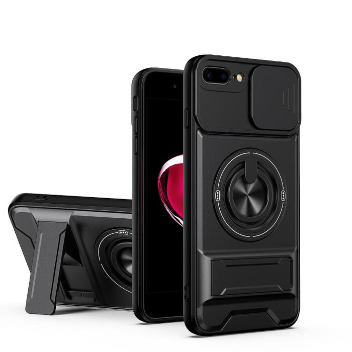 Funda para teléfono multifuncional magnética a prueba de golpes con ventana deslizante para lente, For iPhone 12, For iPhone 12 Pro Max, For iPhone 12 Pro, For iPhone 11 Pro Max, For iPhone 11, For iPhone XS Max