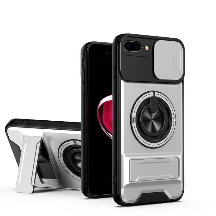 Funda para teléfono multifuncional magnética a prueba de golpes con ventana deslizante para lente, For iPhone 12, For iPhone 12 Pro Max, For iPhone 12 Pro, For iPhone 11 Pro Max, For iPhone 11, For iPhone XS Max