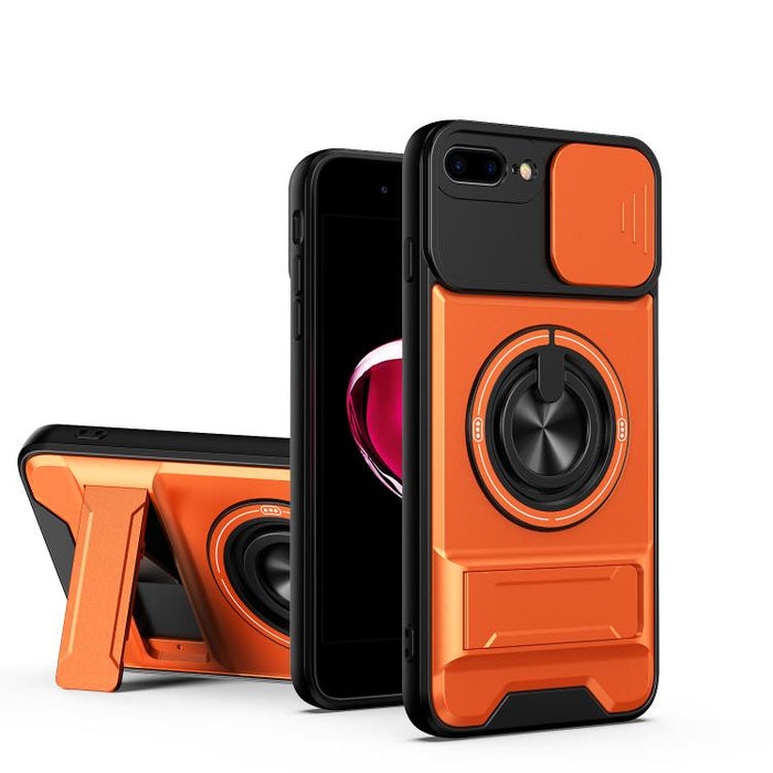 Funda para teléfono multifuncional magnética a prueba de golpes con ventana deslizante para lente, For iPhone 12, For iPhone 12 Pro Max, For iPhone 12 Pro, For iPhone 11 Pro Max, For iPhone 11, For iPhone XS Max