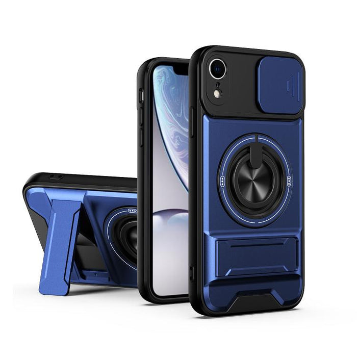 Funda para teléfono multifuncional magnética a prueba de golpes con ventana deslizante para lente, For iPhone 12, For iPhone 12 Pro Max, For iPhone 12 Pro, For iPhone 11 Pro Max, For iPhone 11, For iPhone XS Max