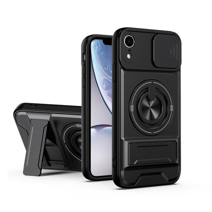 Funda para teléfono multifuncional magnética a prueba de golpes con ventana deslizante para lente, For iPhone 12, For iPhone 12 Pro Max, For iPhone 12 Pro, For iPhone 11 Pro Max, For iPhone 11, For iPhone XS Max