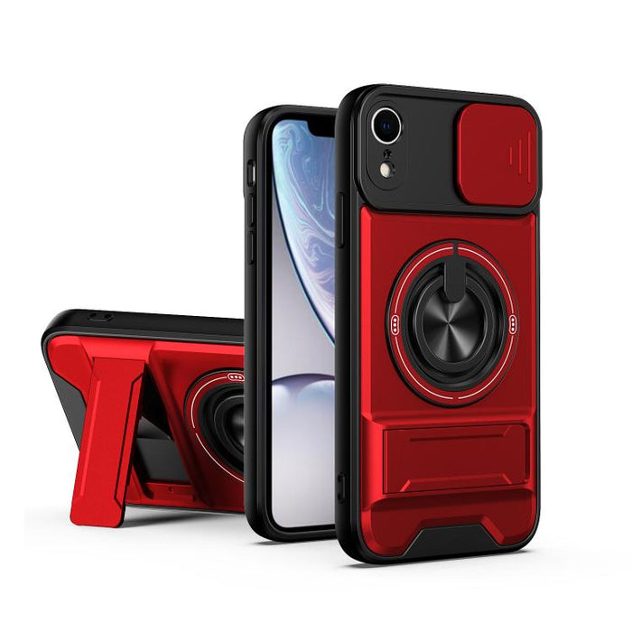 Funda para teléfono multifuncional magnética a prueba de golpes con ventana deslizante para lente, For iPhone 12, For iPhone 12 Pro Max, For iPhone 12 Pro, For iPhone 11 Pro Max, For iPhone 11, For iPhone XS Max