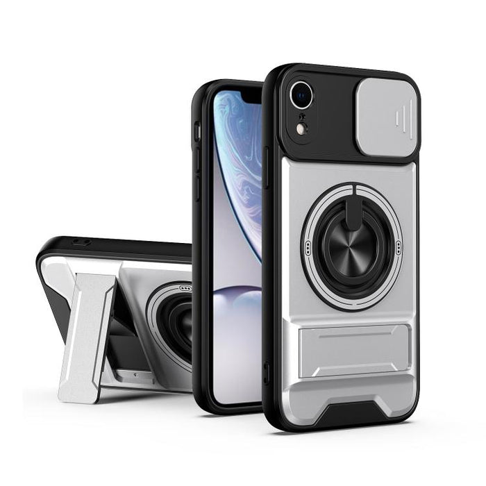 Funda para teléfono multifuncional magnética a prueba de golpes con ventana deslizante para lente, For iPhone 12, For iPhone 12 Pro Max, For iPhone 12 Pro, For iPhone 11 Pro Max, For iPhone 11, For iPhone XS Max
