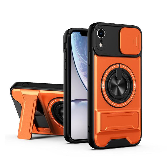 Funda para teléfono multifuncional magnética a prueba de golpes con ventana deslizante para lente, For iPhone 12, For iPhone 12 Pro Max, For iPhone 12 Pro, For iPhone 11 Pro Max, For iPhone 11, For iPhone XS Max