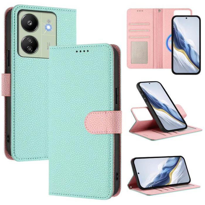Funda magnética desmontable para teléfono con textura de lichi y cubierta de cuero vegano., For Redmi 14C 4G / 14R 5G / Poco C75, For Redmi Note 14 5G Global, For Redmi Note 14 Pro+ 5G Global, For Redmi Note 14 Pro 5G Global                            ...