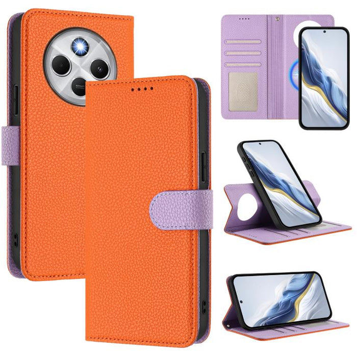 Funda magnética desmontable para teléfono con textura de lichi y cubierta de cuero vegano., For Redmi 14C 4G / 14R 5G / Poco C75, For Redmi Note 14 5G Global, For Redmi Note 14 Pro+ 5G Global, For Redmi Note 14 Pro 5G Global                            ...