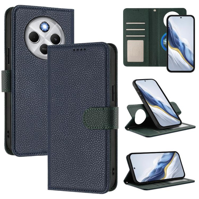 Funda magnética desmontable para teléfono con textura de lichi y cubierta de cuero vegano., For Redmi 14C 4G / 14R 5G / Poco C75, For Redmi Note 14 5G Global, For Redmi Note 14 Pro+ 5G Global, For Redmi Note 14 Pro 5G Global                            ...