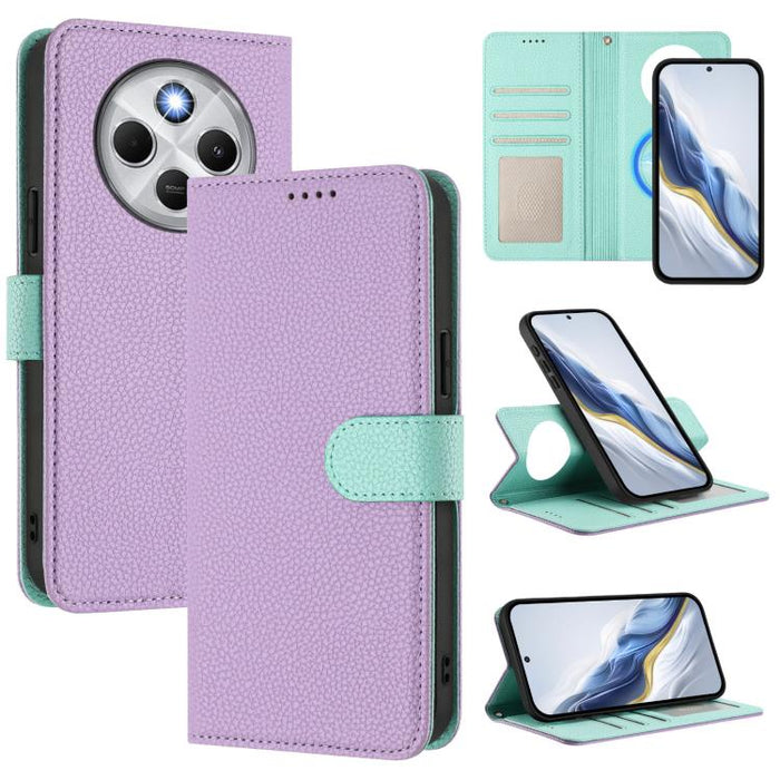 Funda magnética desmontable para teléfono con textura de lichi y cubierta de cuero vegano., For Redmi 14C 4G / 14R 5G / Poco C75, For Redmi Note 14 5G Global, For Redmi Note 14 Pro+ 5G Global, For Redmi Note 14 Pro 5G Global                            ...