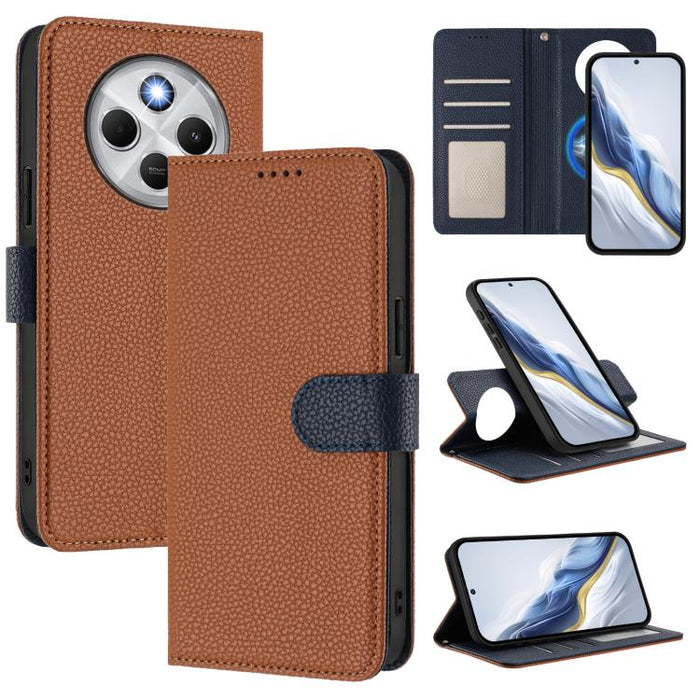 Funda magnética desmontable para teléfono con textura de lichi y cubierta de cuero vegano., For Redmi 14C 4G / 14R 5G / Poco C75, For Redmi Note 14 5G Global, For Redmi Note 14 Pro+ 5G Global, For Redmi Note 14 Pro 5G Global                            ...